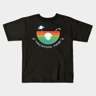 Vintage Sunset Coconut Beach Kids T-Shirt